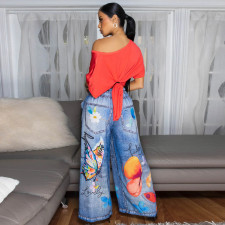 SC Fashion Print Wide Leg Pants YF-10833