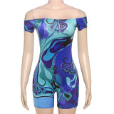 SC One Shoulder Print Tight Romper XEF-K25Q72563