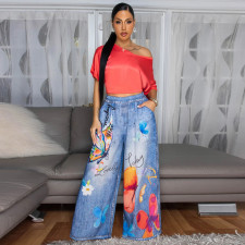 SC Fashion Print Wide Leg Pants YF-10833