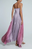 SC Gradient Color Wrap Press Pleated Dress GSNU-8079