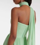 SC Pleated Wrap Chest Press Pleated Maxi Dress GSNU-8138