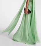SC Pleated Wrap Chest Press Pleated Maxi Dress GSNU-8138