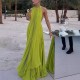SC Sleeveless Solid Color Backless Beach Maxi Dress GSNU-8099