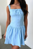 SC Solid Color Halter Sexy Corset Mini Dress GSNU-8029