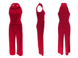 SC Sleeveless Solid Color Two Piece Pants Suit SFY-2807