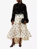 SC Fashion Wave Ruffle Cake Long Skirt (Without Belt) SHD-9777