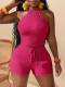 SC Sleeveless Hollow Out Knits Two Piece Shorts Set SHD-9782