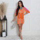 SC Hot Drill Patchwrok Half Sleeve Casual Dress CYA-901853