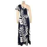 SC Single Shoulder Print Maxi Dress AIL-321