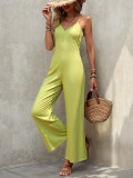 SC Solid Color Sling Loose Jumpsuit GWDS-250518