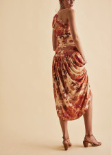 SC Print Halterneck Pleated Midi Dress XHXF-460