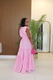 SC Solid Color Slash Shoulder Maxi Dress GFDY-1337