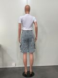 SC Loose Multi-pockets Straight Denim Shorts OD-8740