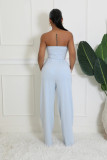 SC Solid Color Wrap Chest Loose Two Piece Pants Set XHXF-8719