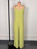 SC Solid Color Sling Loose Jumpsuit GWDS-250518