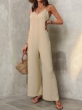 SC Solid Color Sling Loose Jumpsuit GWDS-250518