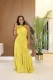 SC Solid Color Slash Shoulder Maxi Dress GFDY-1337