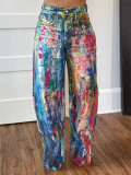 SC Fashion Painted Loose Pants OLYF-6187