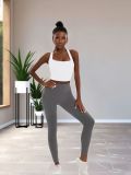SC Solid Color Sport Tank Tops Yoga Pants Set SMD-25071
