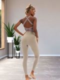 SC Solid Color Sport Tank Tops Yoga Pants Set SMD-25071
