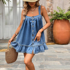 SC Denim Loose Lace Princess Dress GDAM-218673
