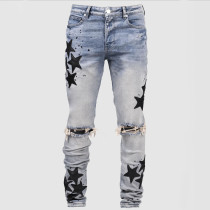 SC Men's Star Fashion Holes Denim Trousers GDMY-353