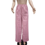 SC Solid Color Straight Pants TK-6345
