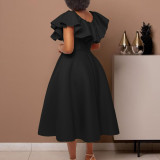 SC Plus Size Ruffled Big Swing Party Dress  GMLF-3329