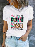 SC Plus Size Letter Print Short Sleeve T Shirt GQF-0006