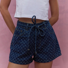 SC Straight Tie Up Denim Shorts GMYT-13811