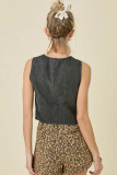 SC Sleeveless Round Neck Lace-Up Denim Vest GMYT-13978