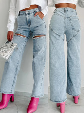 SC Casual Holes Straight Jeans GMYT-2025-2