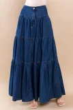 SC Cake Denim Half Body Long Skirt GMYT-14203