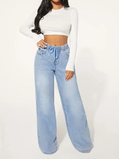 SC Fashion Loose Drawstring Wide Leg Jeans GMYT-2402