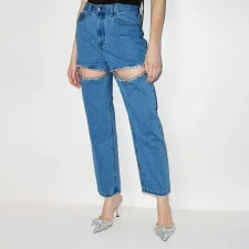 SC Fashion Hollow Out Straight Jeans GMYT-302
