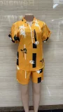 SC Plus Size Short Sleeve Print Shirt Two Piece Set GMYT-944