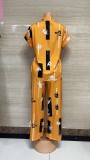 SC Plus Size Short Sleeve Print Shirt Two Piece Set GMYT-944