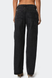 SC Loose Washed Pockets Straight Jeans GMYT-13635