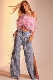 SC Fashion Tassel Loose Split Jeans LSD-2491