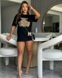 VIP1 Print Short Sleeve Mini Dress GYSF-5221