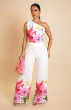SC Plus Size Slash Shoulder Sleeveless Loose Two Piece Pants Set NY-11077