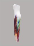 SC Print Off Shoulder Tube Tops Dress GDNY-2000