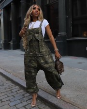 SC Camouflage Print Casual Back Pants Jumpsuit LX-3581
