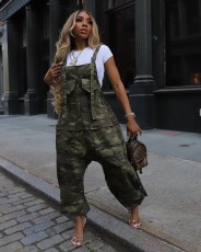 SC Camouflage Print Casual Back Pants Jumpsuit LX-3581