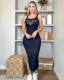 VIP1 Embroider Sleeveless Split Long Dress GYSF-5223