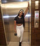 VIP1 Short Sleeve T Shirt Print Pants 2 Piece Set GYZY-8976