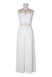 SC Solid Color Wrap Chest Top Wide Leg Pants Suit ZSD-0752