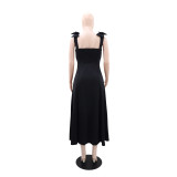 SC Solid Color Bow Midi Dress GYLY-10701