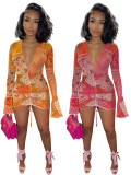 SC Mesh Deep V Neck Bodycon Dress FENF-091