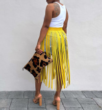 SC Solid Color Tassel Decorative Skirt(Without Jeans) HMS-5590